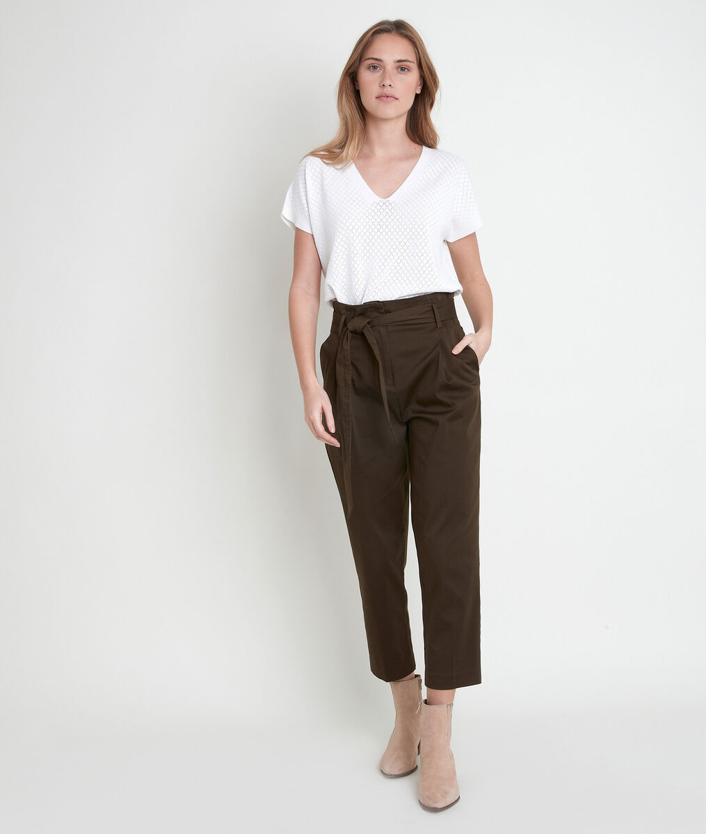 ALINE ecru openwork viscose Ecovero® jumper | 1-2-3 ALINE ecru openwork viscose Ecovero® jumper PhotoZ | 1-2-3
