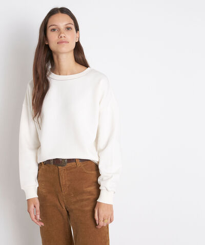 Mateo cream cotton sweatshirt with jewelled collar PhotoZ | 1-2-3