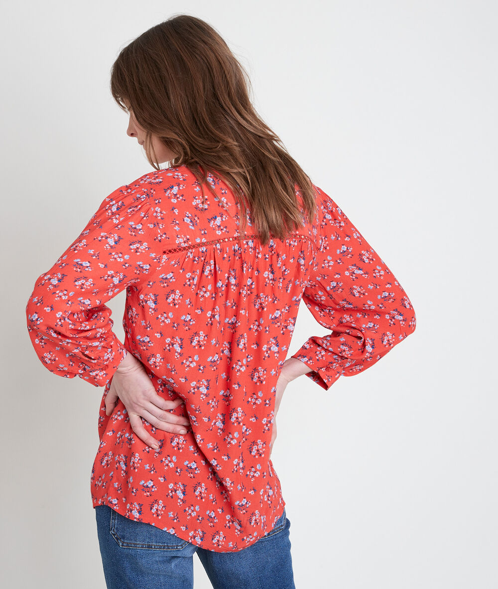 Teresa pink printed blouse rose des sables.