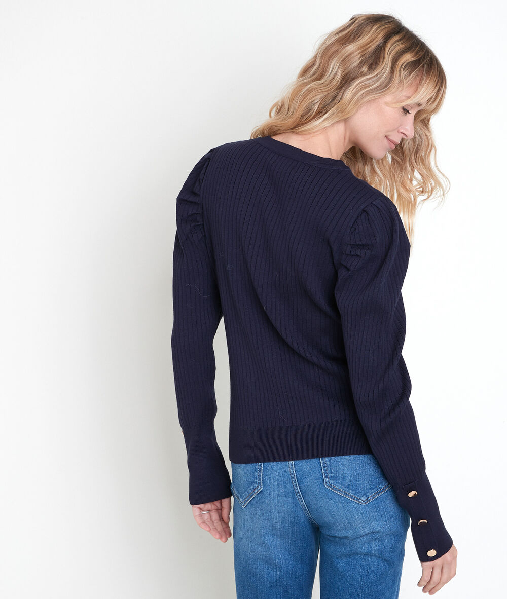 Alae ribbed cardigan encre.