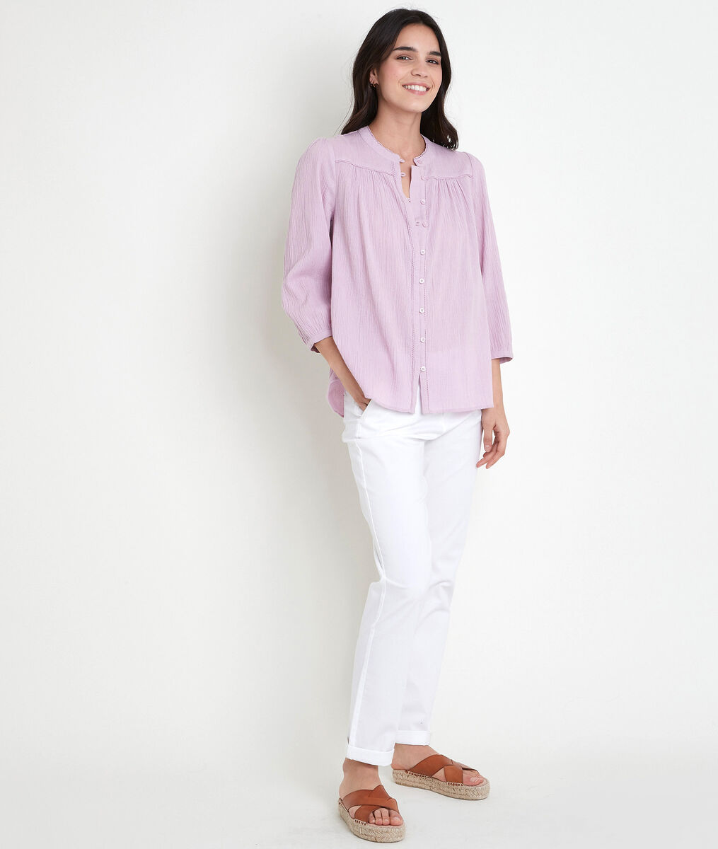 TOBBY mauve cotton blouse | 1-2-3 TOBBY mauve cotton blouse PhotoZ | 1-2-3