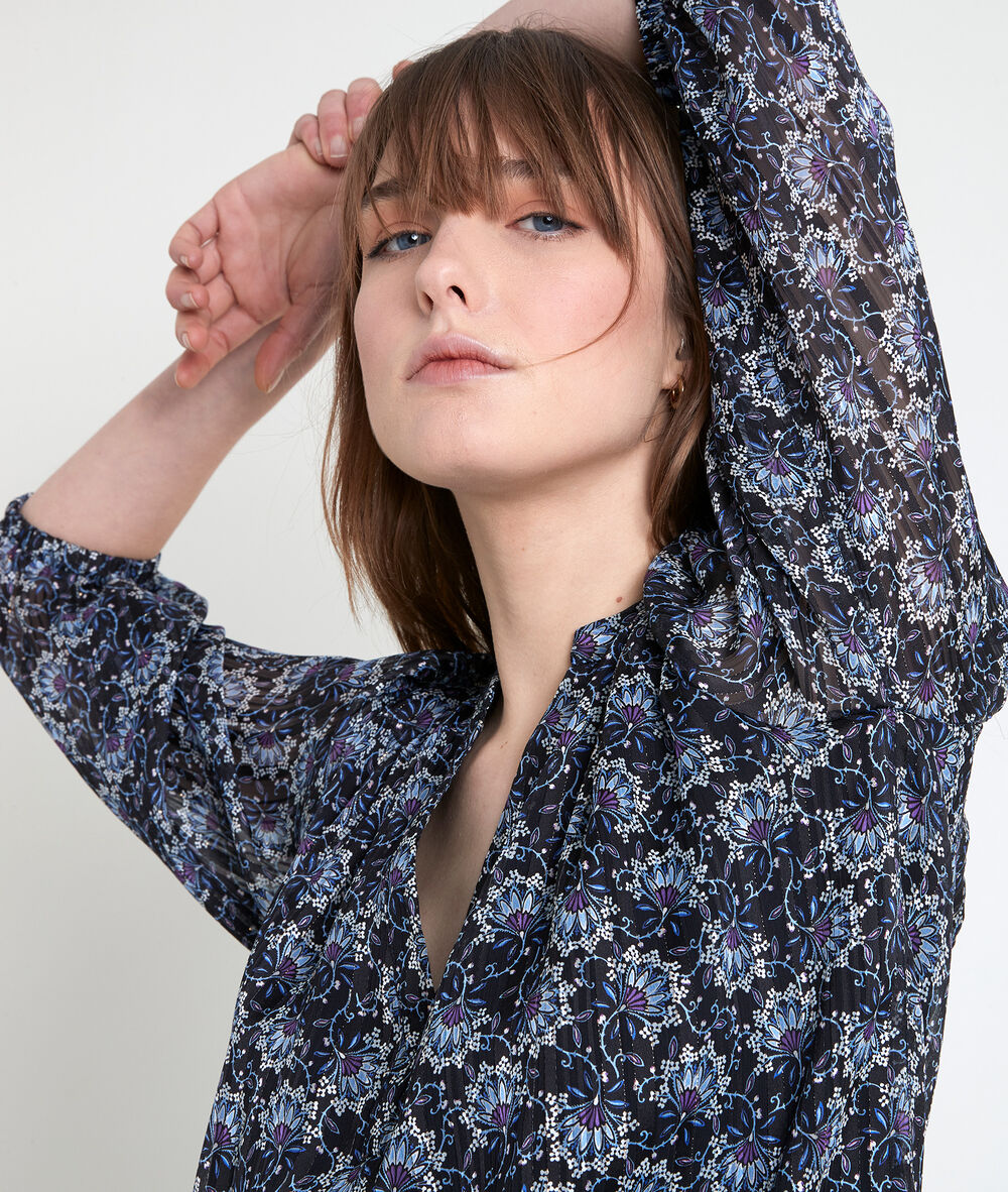 Elsa navy printed blouse marine.