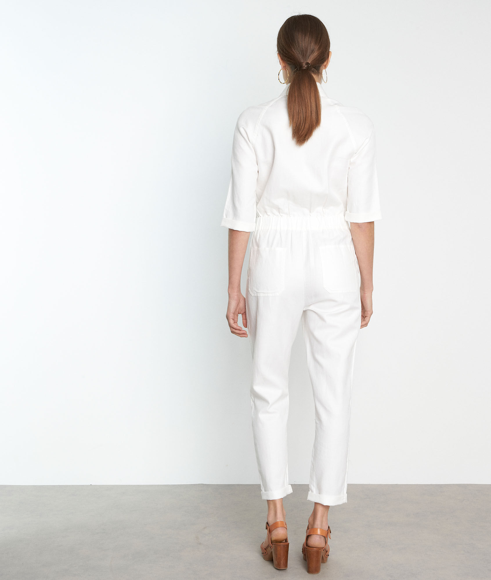 white cotton jumpsuit