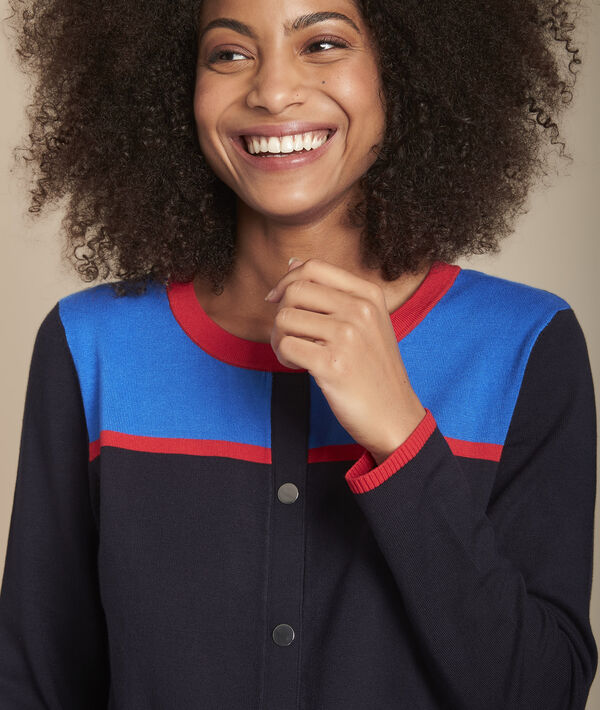 Fitness navy colourblock cardigan | 1-2-3 Fitness navy colourblock cardigan PhotoZ | 1-2-3