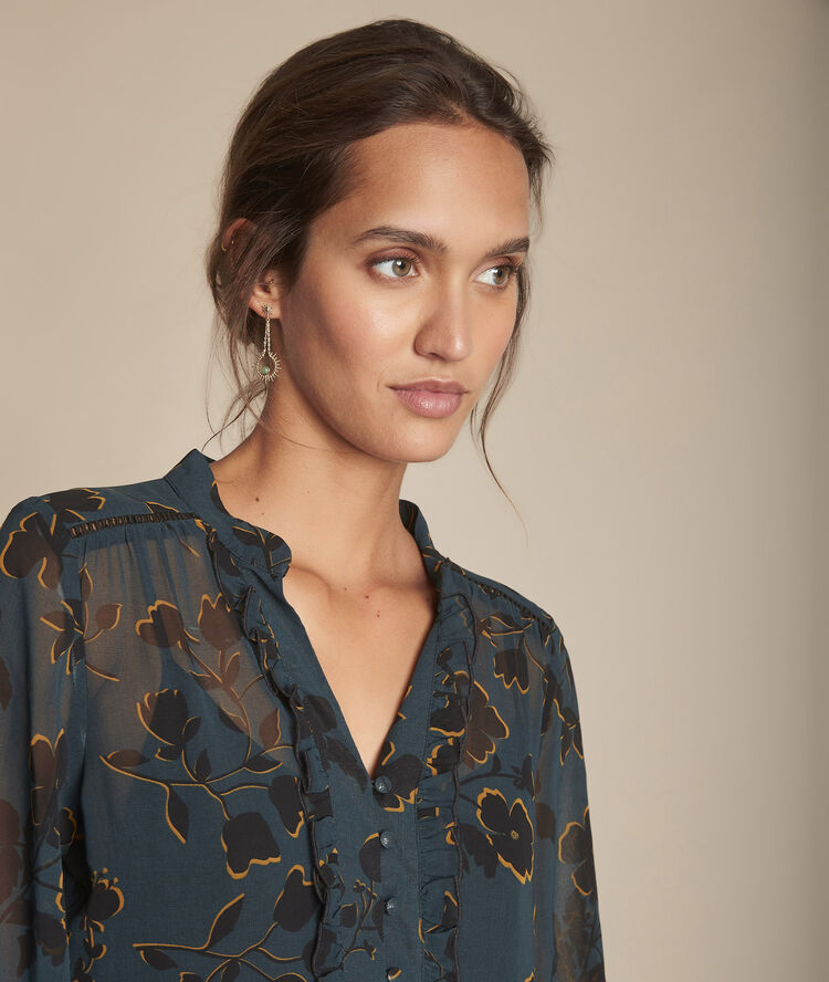 Ivanie cypress long printed dress forest green.