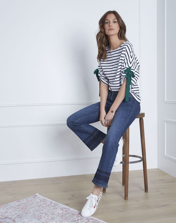 Portland white striped T-shirt with ties | 1-2-3 Portland white striped T-shirt with ties PhotoZ | 1-2-3
