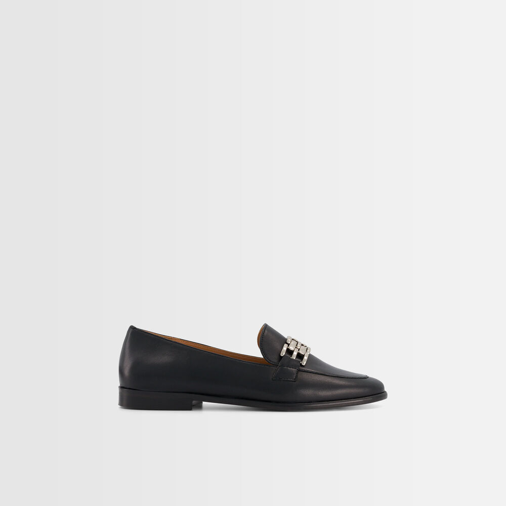 Gabin black leather loafers noir.