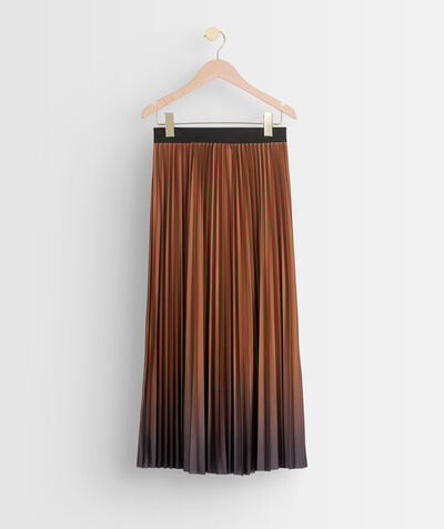 Elara caramel tie-dye pleated midi skirt PhotoZ | 1-2-3