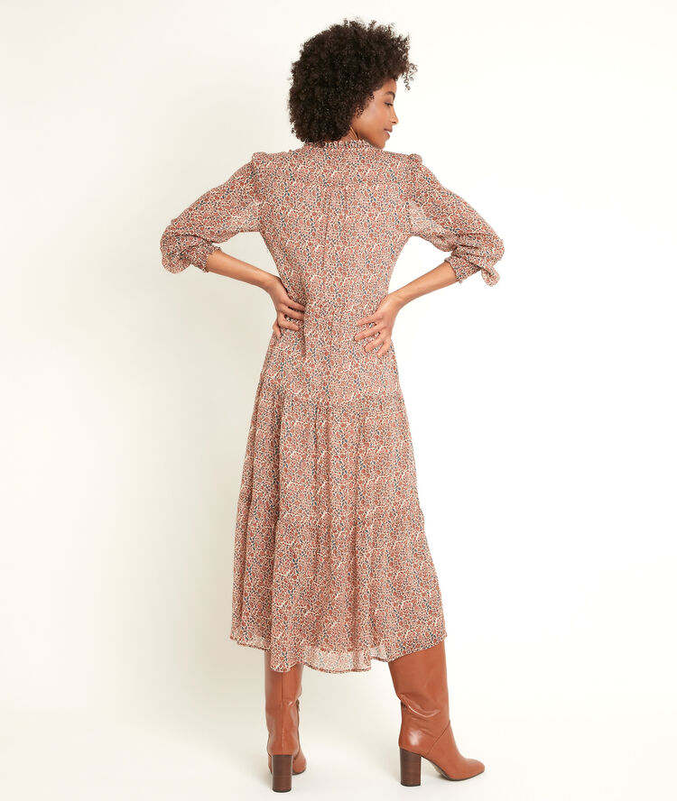 Nada printed maxi dress camel clair.