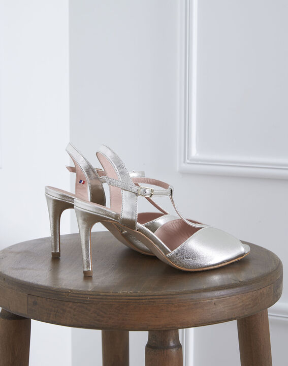 Yvana gold open-toed leather sandals | 1-2-3 Yvana gold open-toed leather sandals PhotoZ | 1-2-3