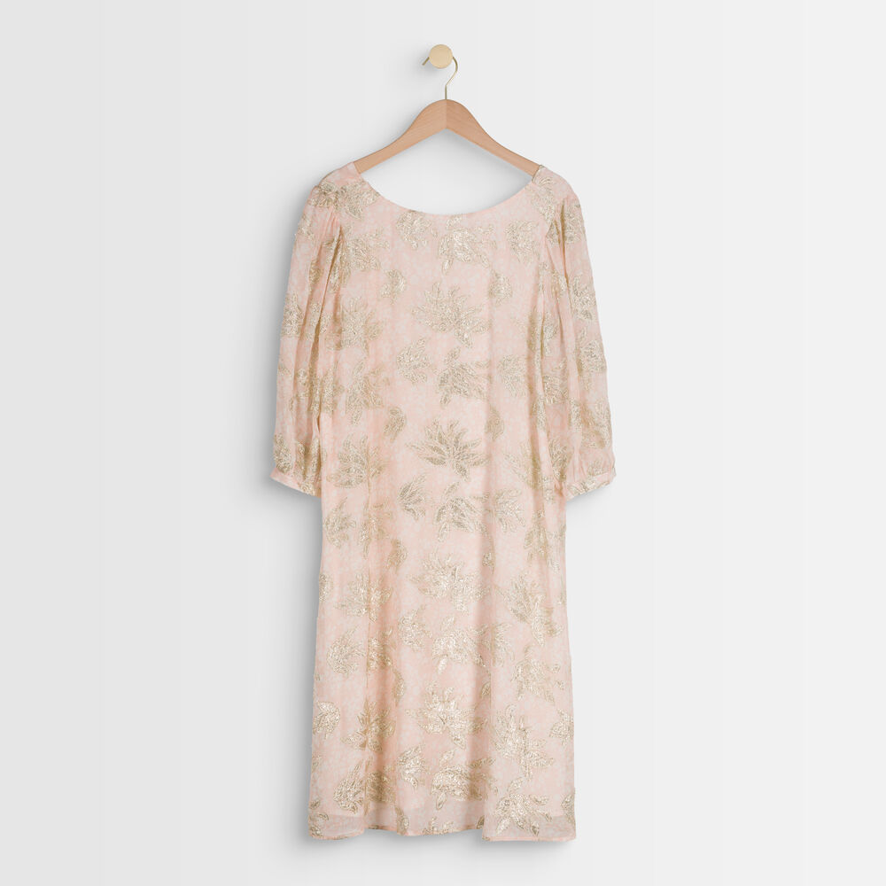 Malika pink jacquard dress poudre.