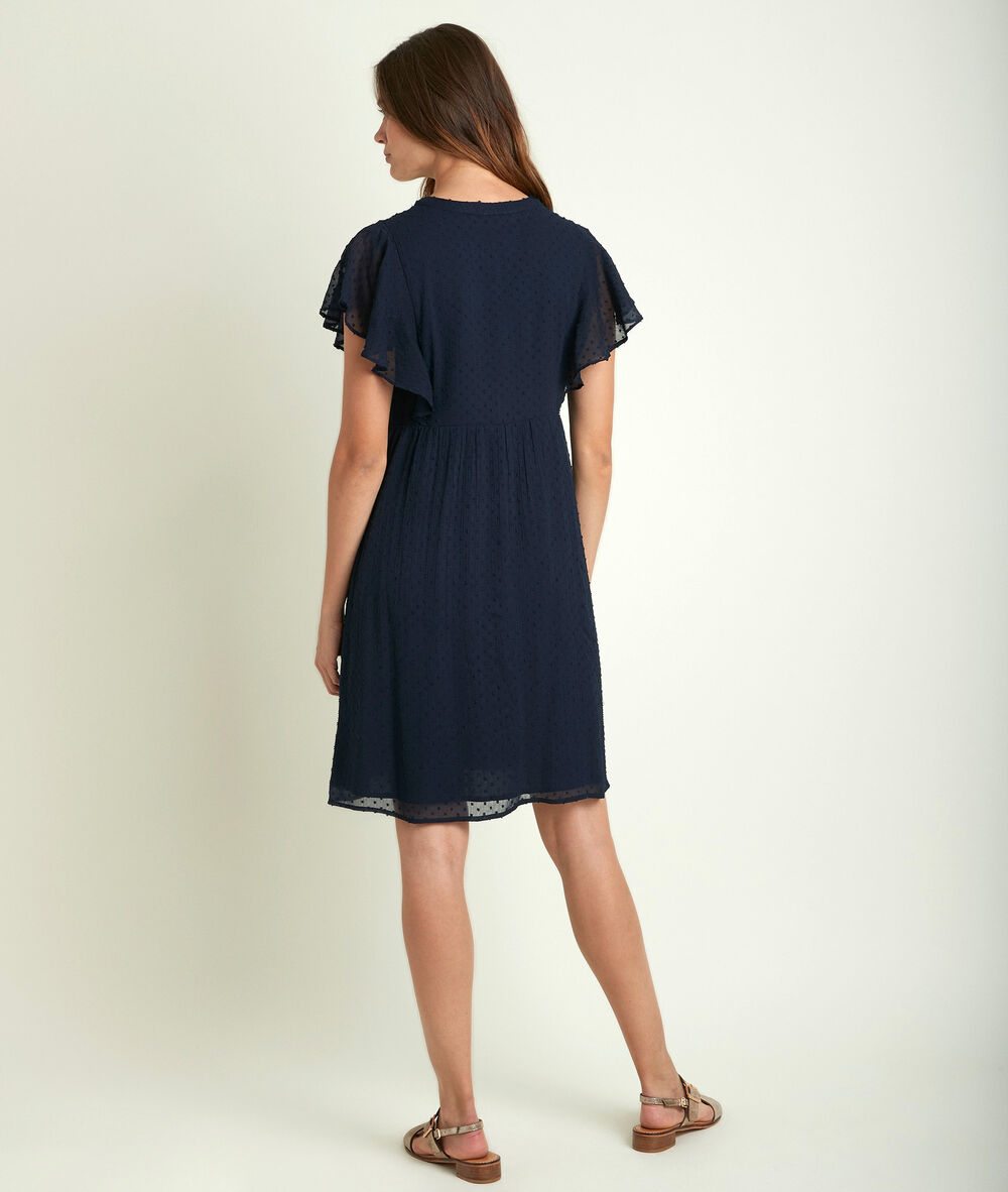 Calissa navy plumetis dress navy blue.