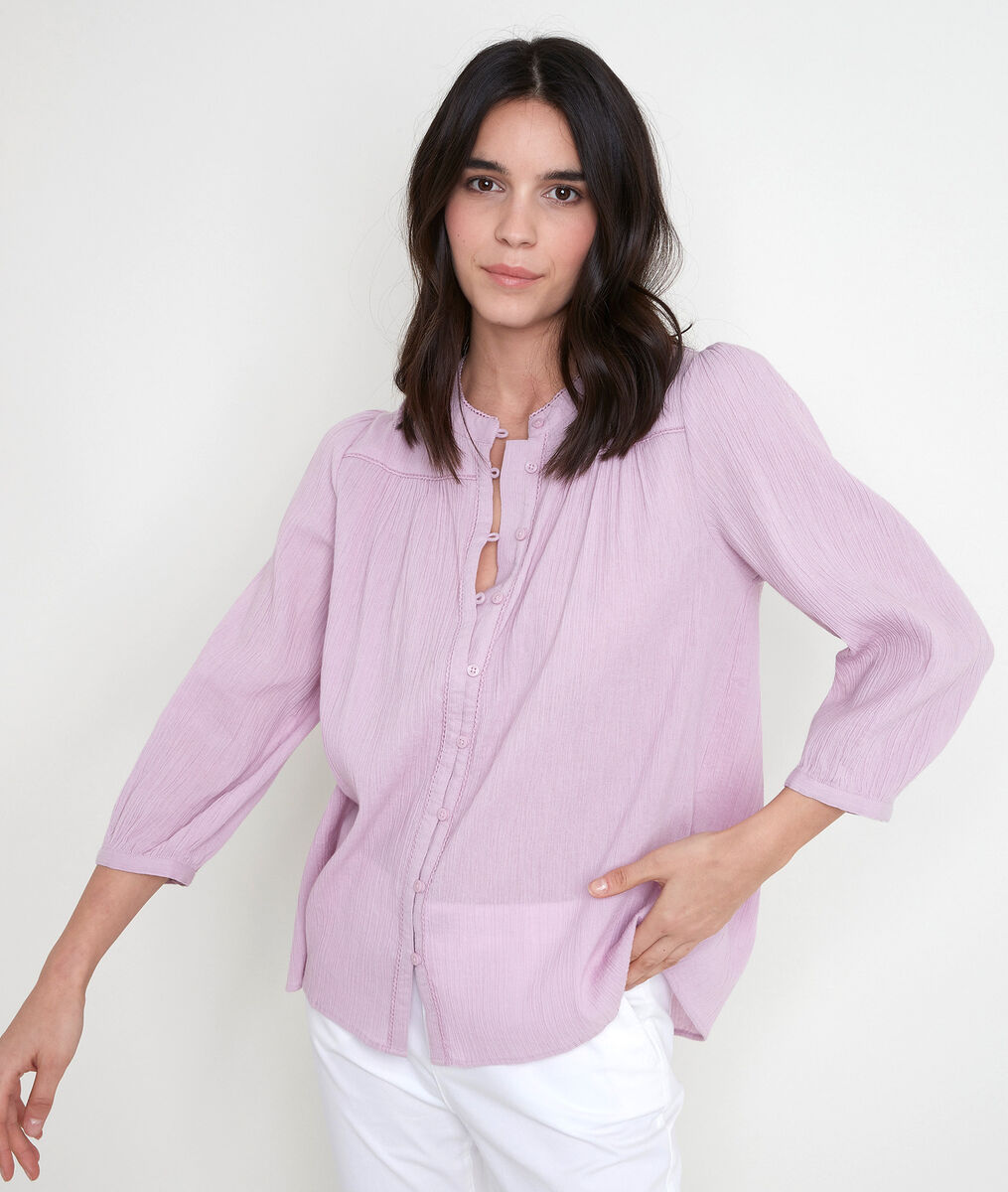 TOBBY mauve cotton blouse | 1-2-3 TOBBY mauve cotton blouse PhotoZ | 1-2-3