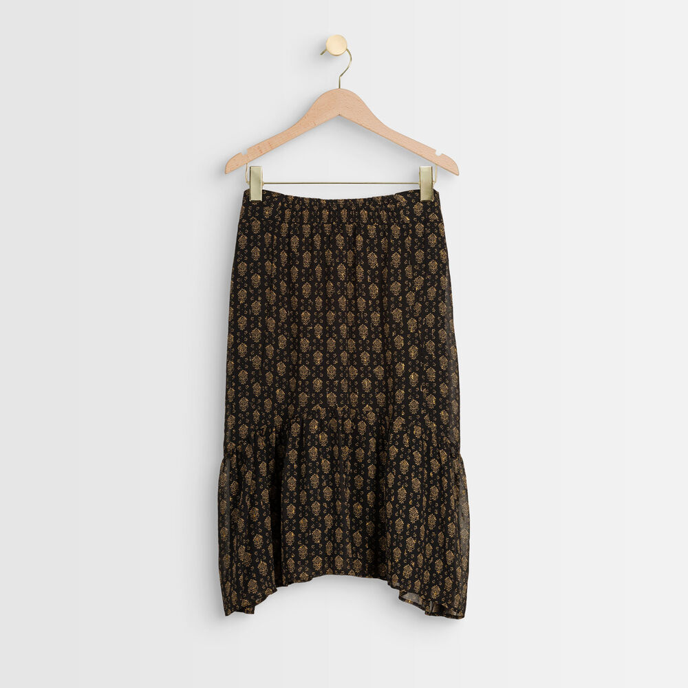 Bea gold printed skirt noir.