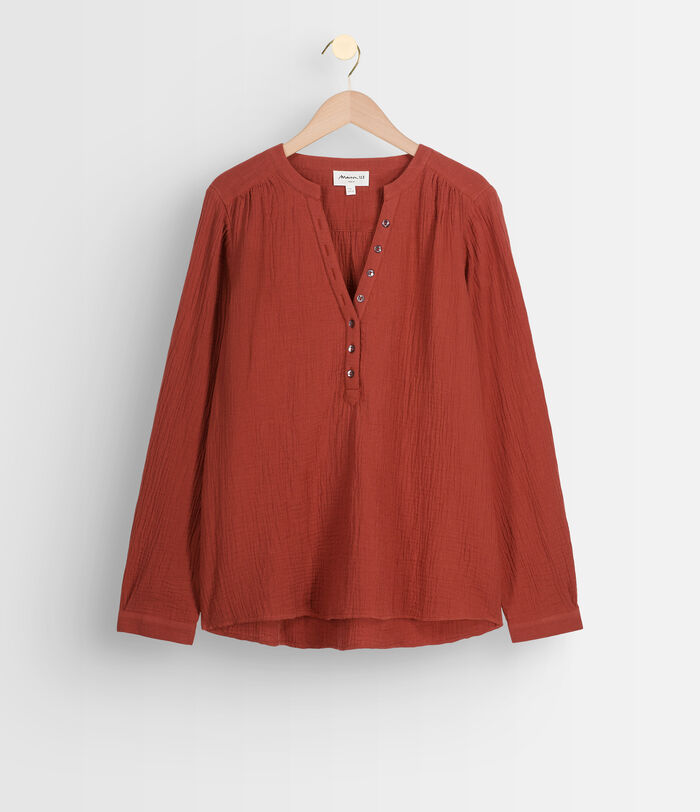 Laeti brick cotton gauze blouse  PhotoZ | 1-2-3