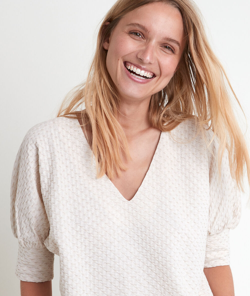 Idouceur ecru patterned t-shirt ecru.