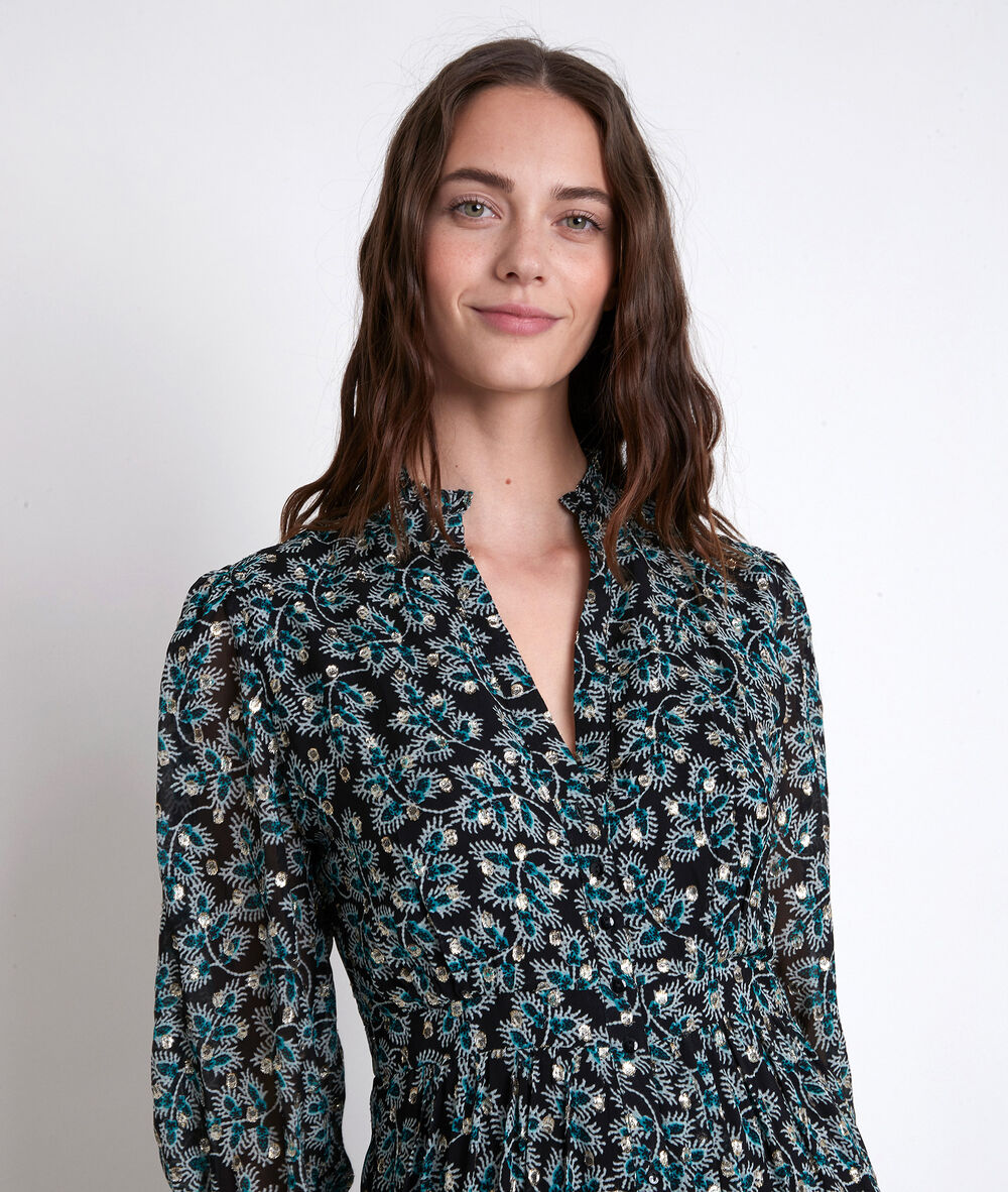 Carola maxi dress with cypress print cypres.