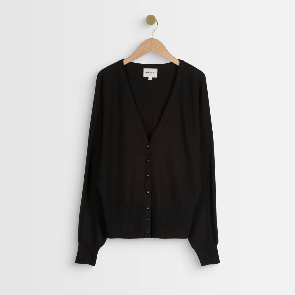 Aldo black wool-blend cardigan noir.