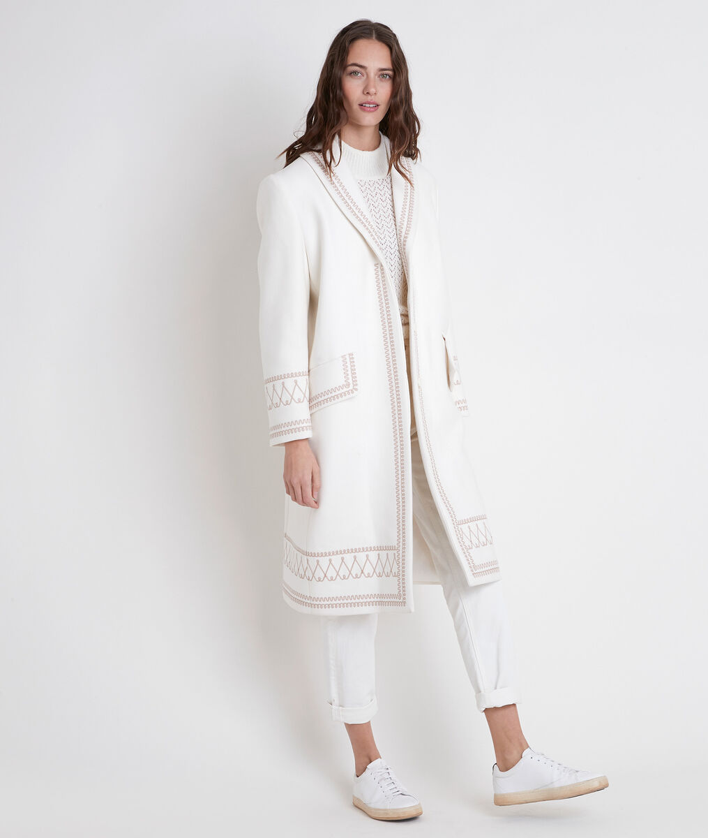 OXANA ecru embroidered coat | 1-2-3 OXANA ecru embroidered coat PhotoZ | 1-2-3