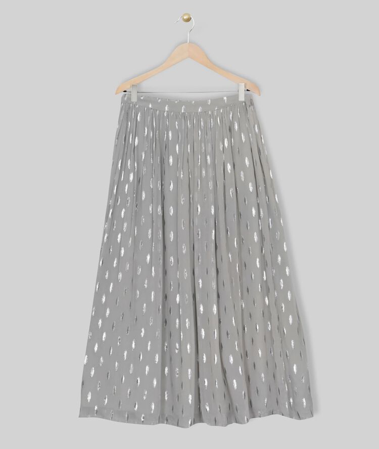 Belline long lurex skirt mouse grey.