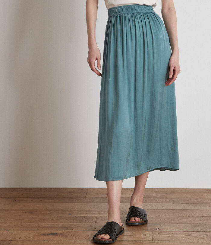 Electra celadon satin skirt PhotoZ | 1-2-3