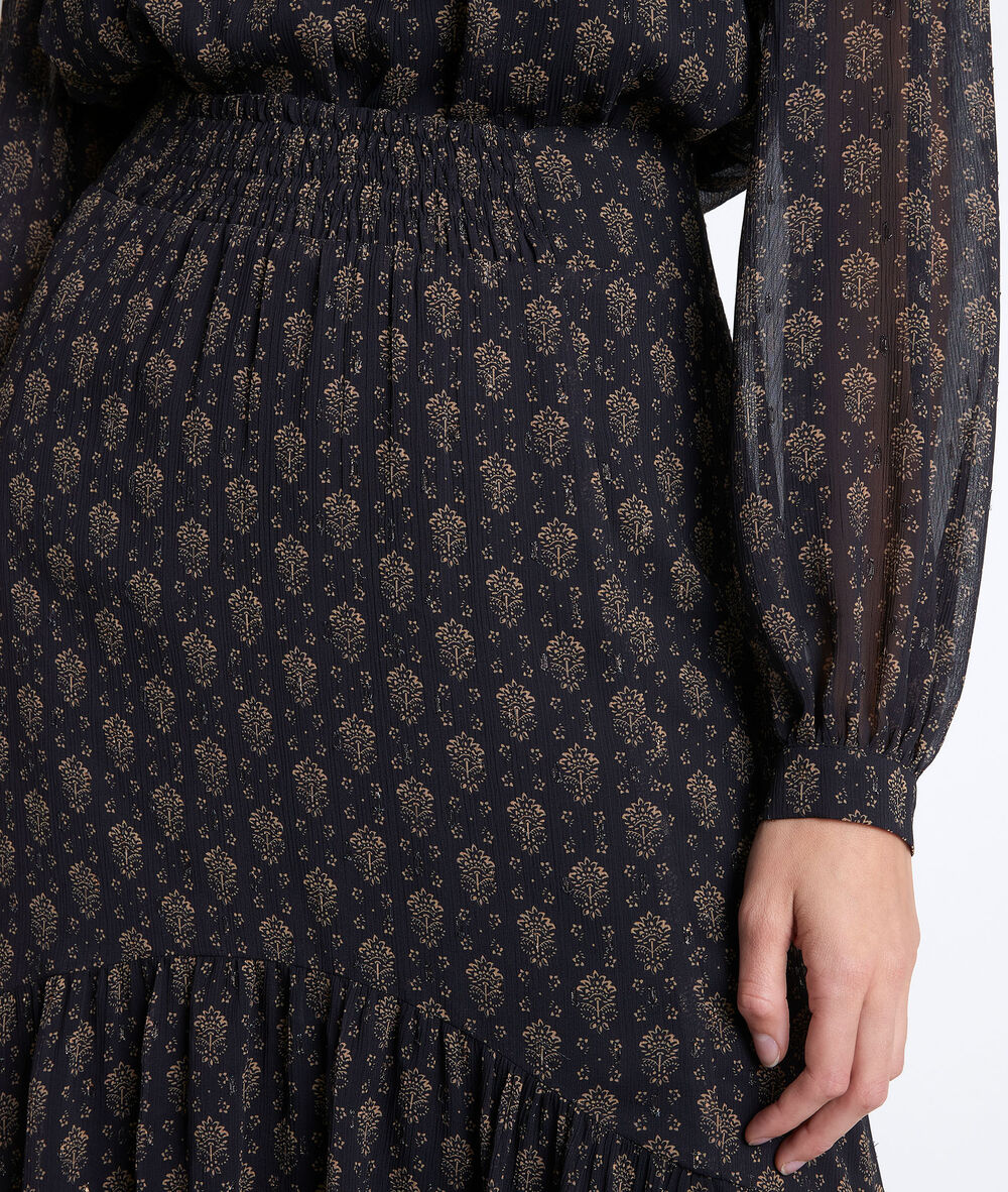 Bea gold printed skirt noir.