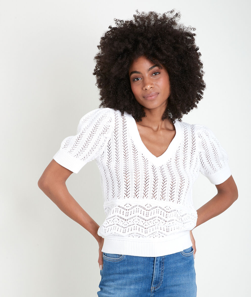Alto organic cotton openwork pullover | 1-2-3 Alto organic cotton openwork pullover PhotoZ | 1-2-3