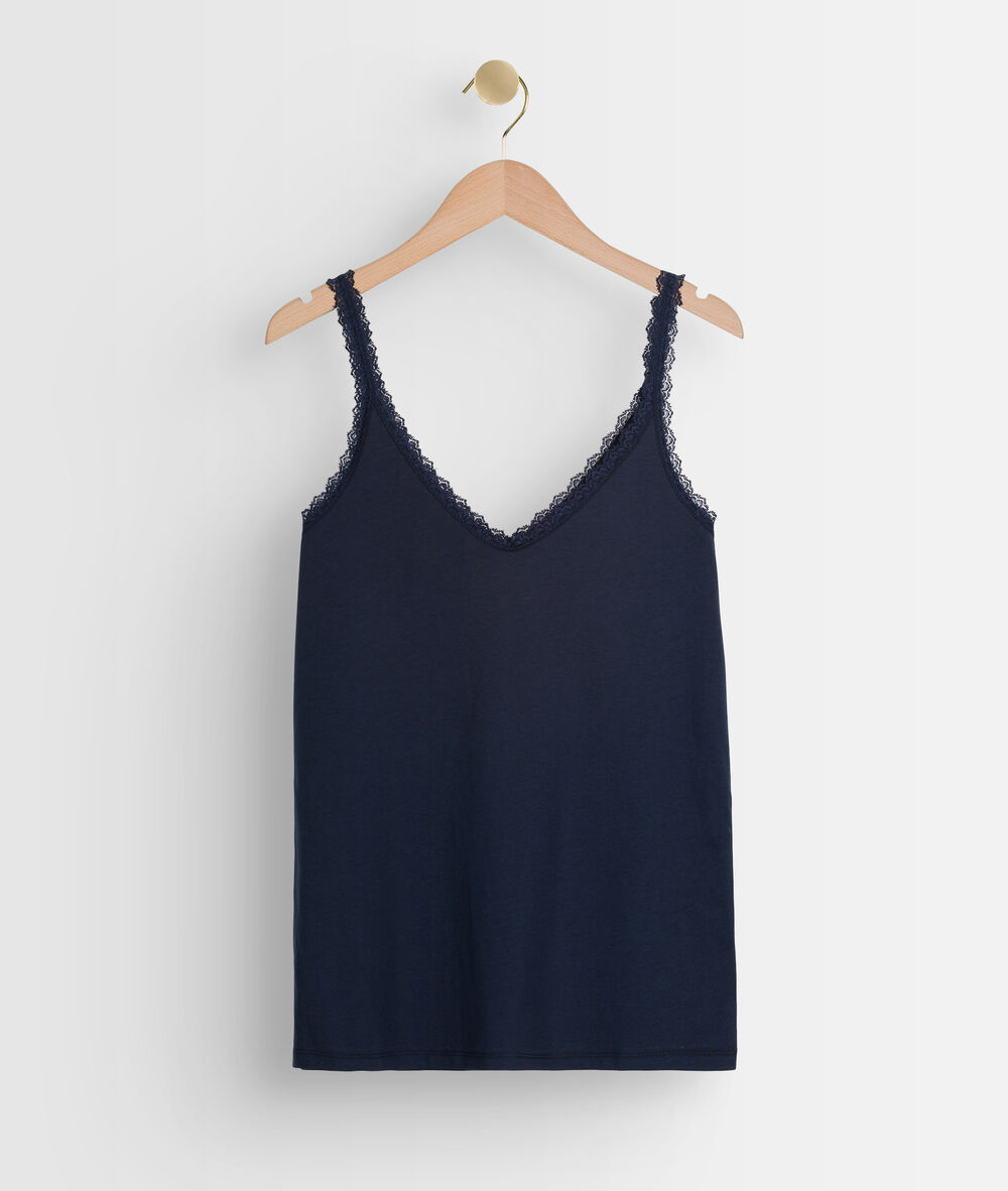 Rosa navy cotton tank top marine.