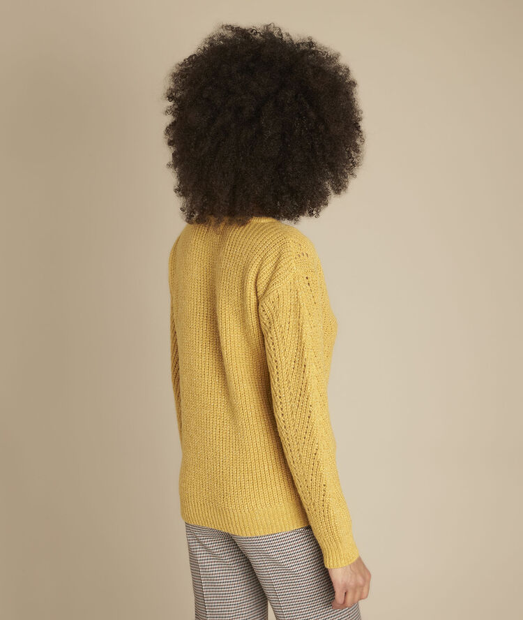 Fougasse amber openwork pullover ochre.
