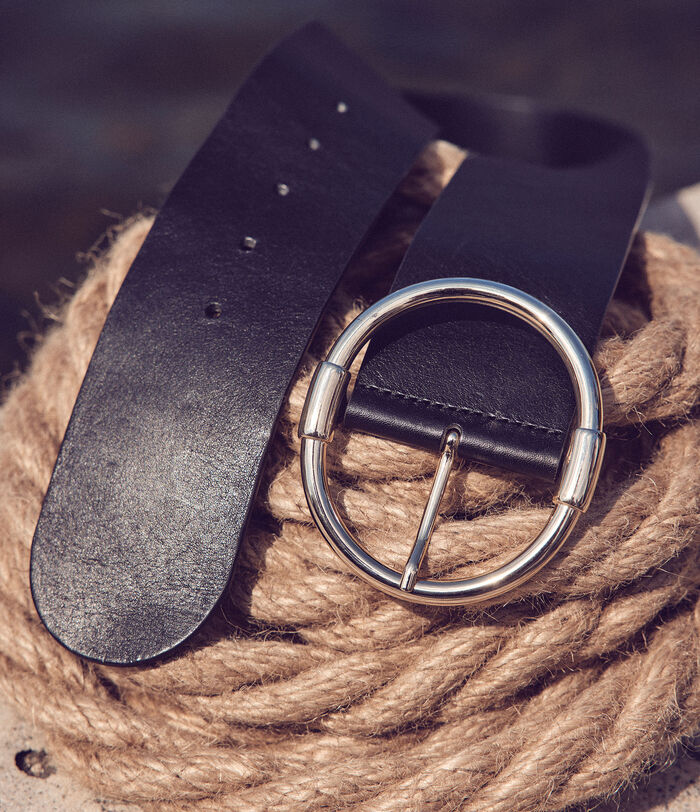 Darius Wide Black Leather Belt PhotoZ | 1-2-3