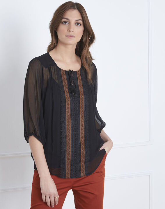 Valentine black lace blouse with tassels | 1-2-3 Valentine black lace blouse with tassels PhotoZ | 1-2-3