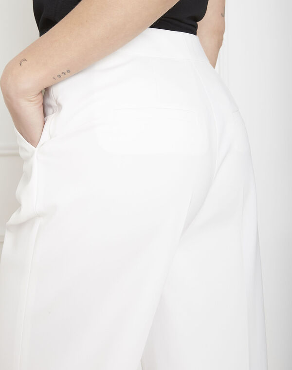 Germain white loose-fit cropped trousers off white.