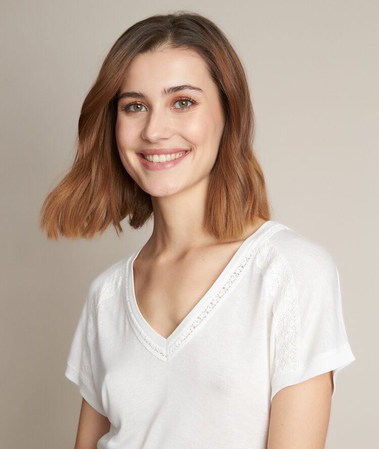 Rosalie ecru-coloured t-shirt ecru.