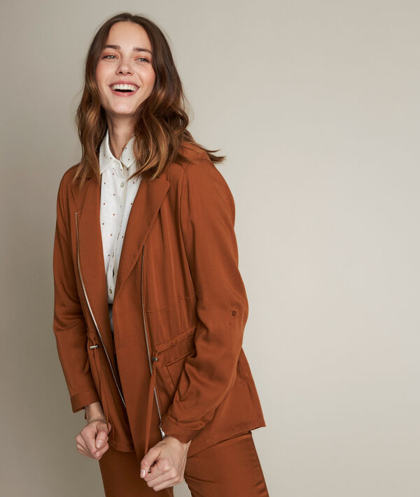 Lucie caramel Tencel jacket | 1-2-3 Lucie caramel Tencel jacket PhotoZ | 1-2-3