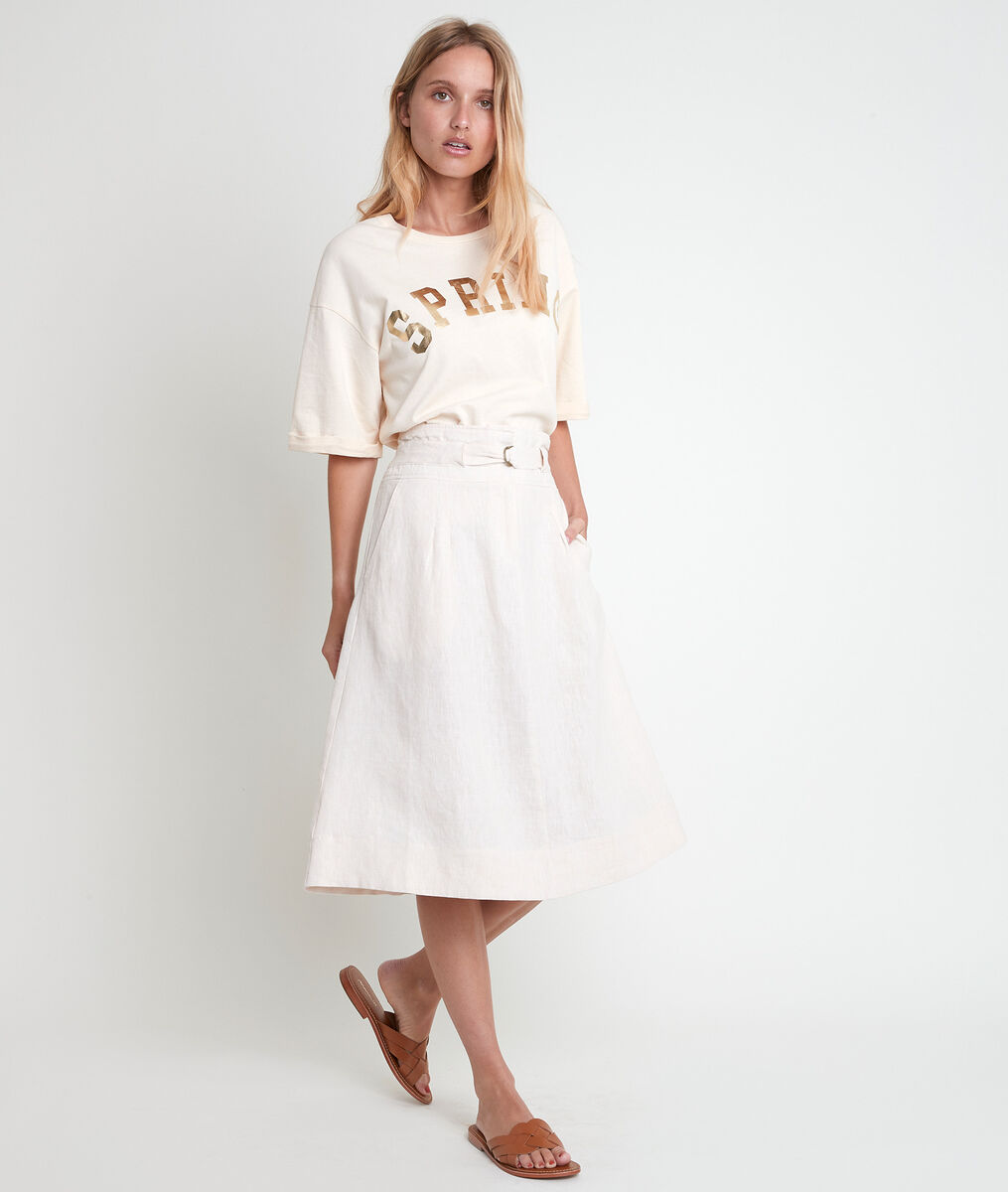 Elisa certified linen midi skirt | 1-2-3 Elisa certified linen midi skirt PhotoZ | 1-2-3