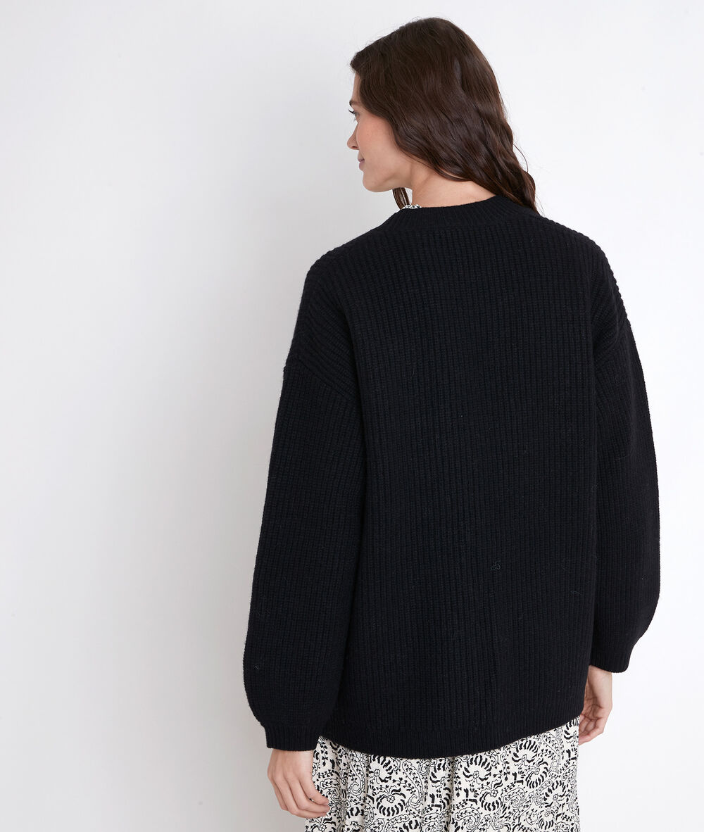 Alexy black wool-blend cardigan noir.