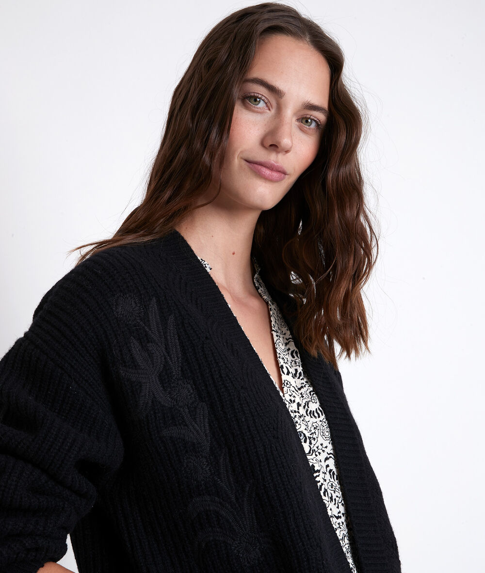 Alexy black wool-blend cardigan noir.