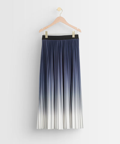 Elara navy tie-dye pleated midi skirt PhotoZ | 1-2-3