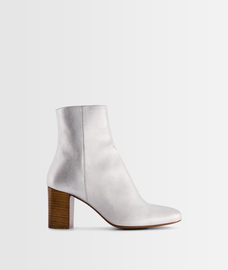Valentine ankle boots with silver-coloured heels lurex argent.