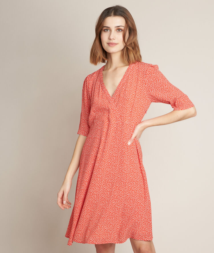 City printed dress poppy.