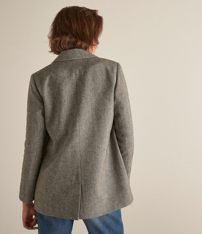 Adele flecked grey tailored jacket PhotoZ | 1-2-3