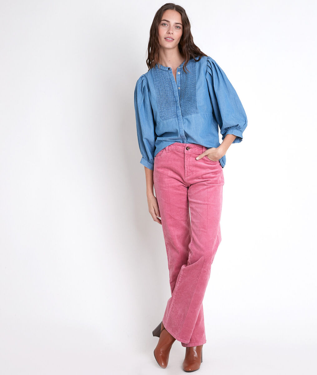 TARIKA denim pleated blouse | 1-2-3 TARIKA denim pleated blouse PhotoZ | 1-2-3