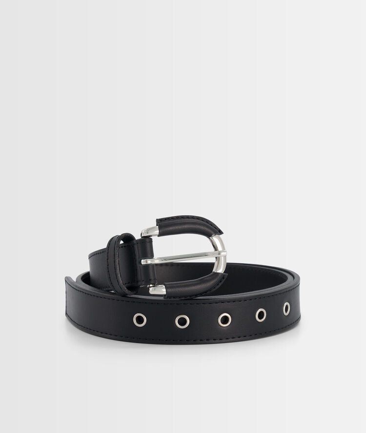 Eleonore black leather belt noir.