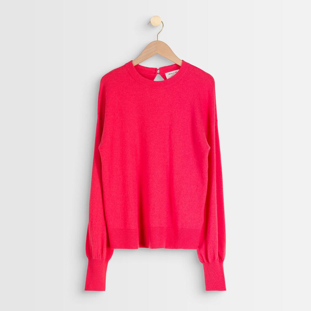 Alanis pink wool and cashmere jumper fraise.