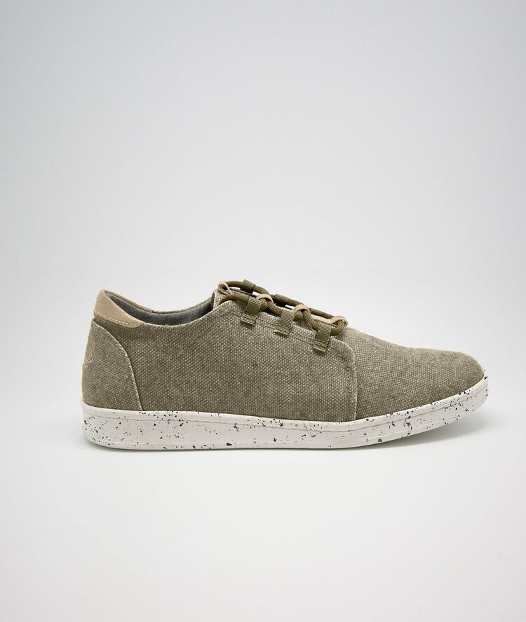 &Ouml;tzi sand colour canvas trainers beige.