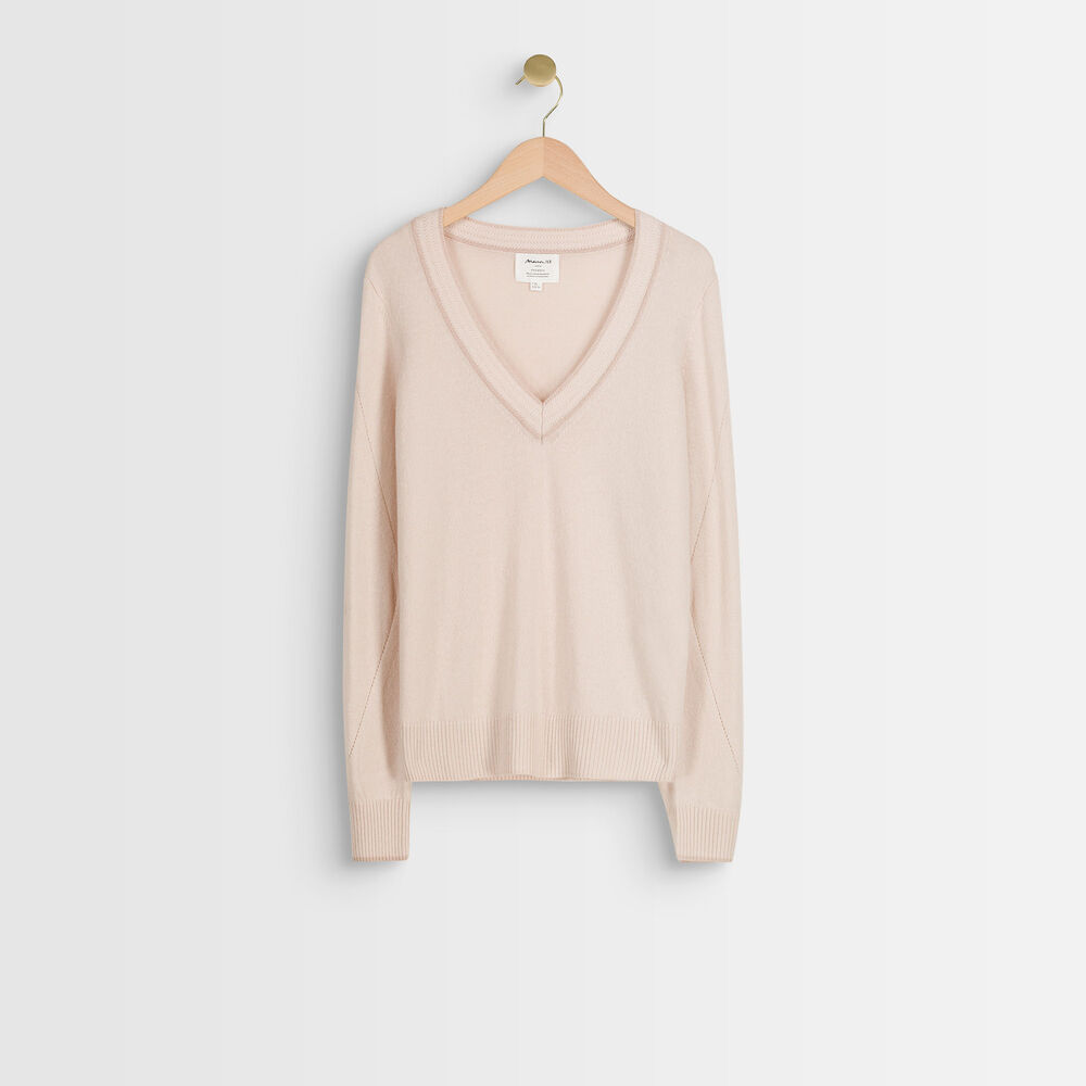 Rozane wool and cashmere pullover in blotting paper hue buvard.