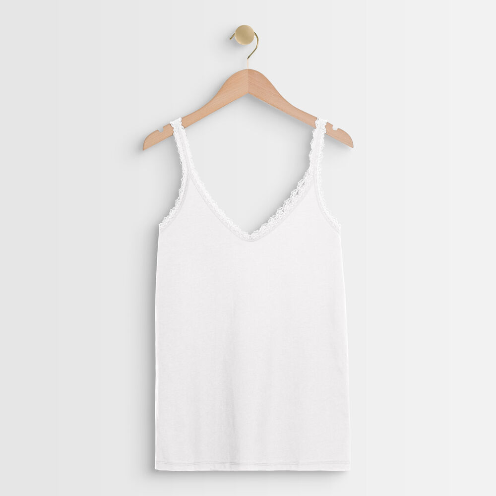 Rosa white cotton tank top blanc.