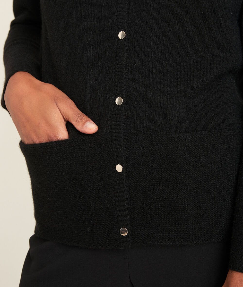 Robin black cashmere cardigan noir.
