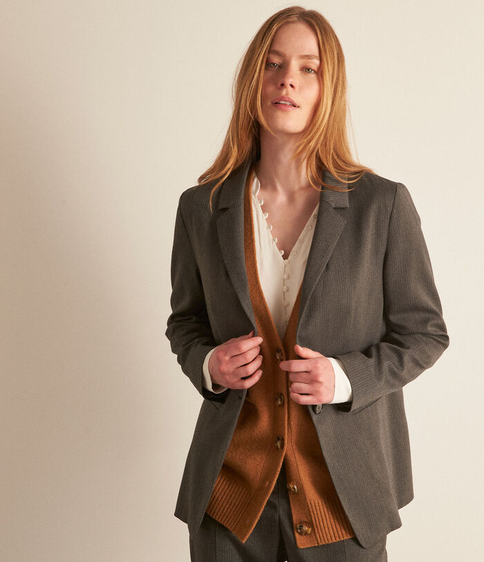 Frimousse grey pinstriped tailored jacket PhotoZ | 1-2-3
