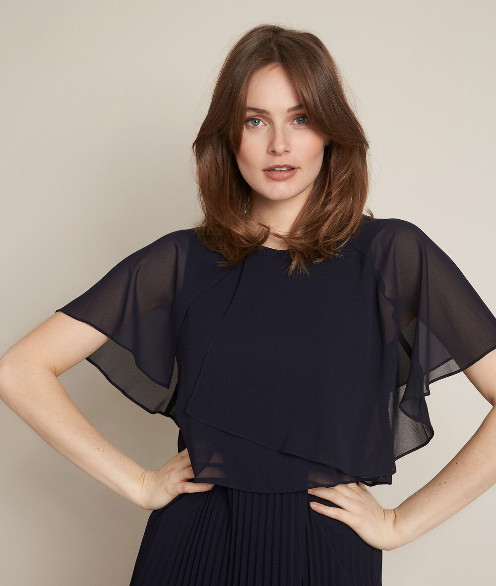 Ornella pleated midi dress violet.